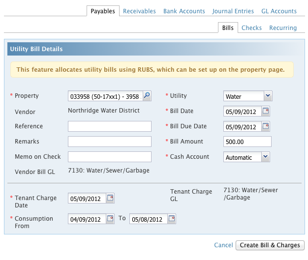 Ratio Utility Billing System (RUBS) AppFolio