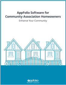 A screenshot of the guide titled 'AppFolio Software for Community Association Homeowners'